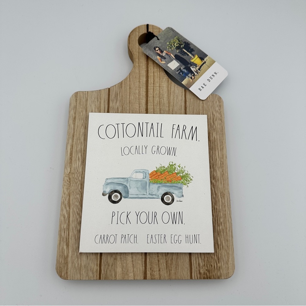 Rae Dunn Wooden Cutting Board‎ Farmhouse Sign Spring Easter Country Decor NWT